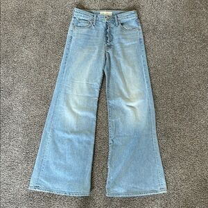 MOTHER Superior Light Blue Flare WIDE leg Button Fly Jeans Womens 27 Tomcat
